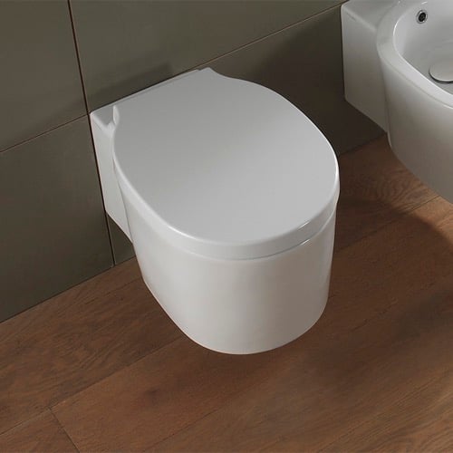 Modern Wall Mount Toilet, Ceramic, Rounded Scarabeo 8812