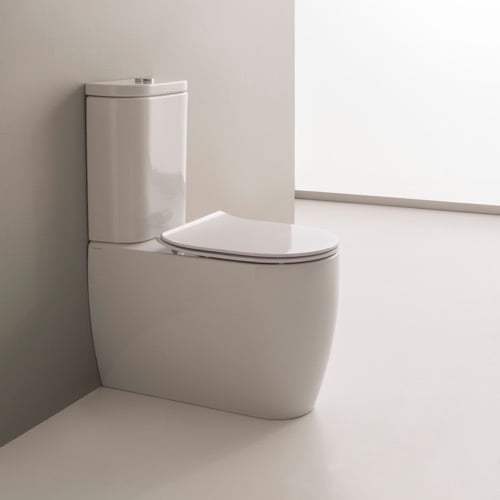 Modern Floor Standing Toilet, Ceramic, Rounded Scarabeo 5526