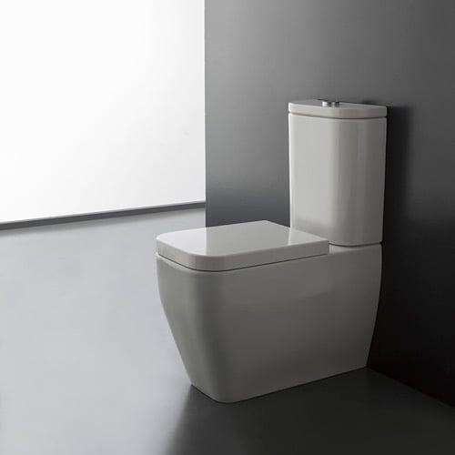 Modern Floor Standing Toilet, Ceramic, Squared Scarabeo 8311