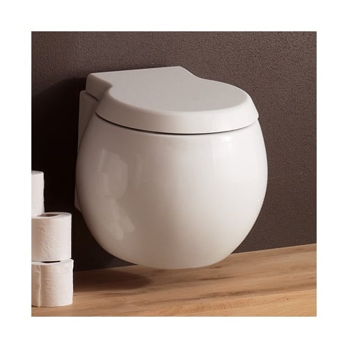 Modern Wall Mount Toilet, Ceramic, Rounded Scarabeo 8105