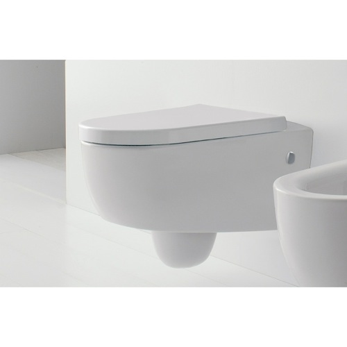 Modern Wall Mount Toilet, Ceramic, Rounded Scarabeo 8048