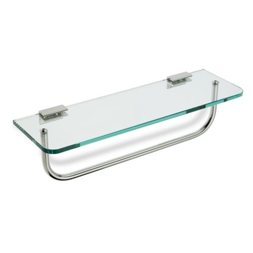 Clear Glass Bathroom Shelf with Towel Bar StilHaus 764-08