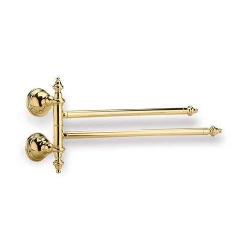 Double Towel Bar with Swivel, Gold, 15 Inch, Classic Style StilHaus EL16-16