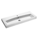 GSI 752311-One Hole Rectangular White Ceramic Wall Mounted or Drop In Bathroom Sink