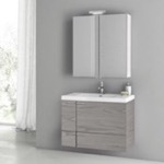ACF ANS1406 Modern Wall Mounted Bathroom Vanity Cabinet, 31