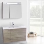 ACF ANS177 Modern Bathroom Vanity, Wall Mount, 39 Inch, Larch Canapa