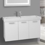 ACF C517 Trough Modern Wall Mount Bathroom Vanity & Sink, 39
