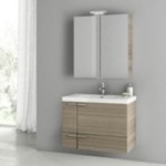 Bathroom Vanity, ACF ANS165, Modern Wall Mounted Bathroom Vanity Cabinet, 31