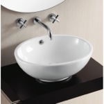 Bathroom Sink, Caracalla CA4094, Oval White Ceramic Vessel Bathroom Sink