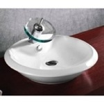 Caracalla CA4140 Round White Ceramic Vessel Bathroom Sink