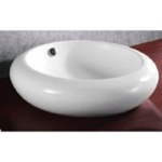 Caracalla CA4165 Round White Ceramic Vessel Bathroom Sink