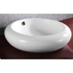 Caracalla CA4165-No Hole Round White Ceramic Vessel Bathroom Sink