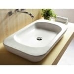 Caracalla CA4278 Rectangular White Ceramic Vessel Bathroom Sink