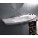 CeraStyle 032800-U Rectangle White Ceramic Wall Mounted or Drop In Sink
