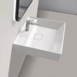 CeraStyle 037000-U Square White Ceramic Wall Mounted or Drop In Sink