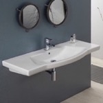 CeraStyle 040700-U Rectangle White Ceramic Wall Mounted or Drop In Sink