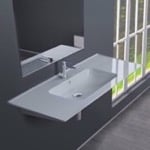 CeraStyle 042500-U Rectangular White Ceramic Wall Mounted or Drop In Sink