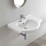 CeraStyle 066100-U Rectangular White Ceramic Wall Mounted or Drop In Sink