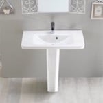 CeraStyle 068300U-PED Rectangular White Ceramic Pedestal Sink