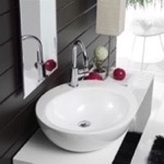 CeraStyle 073500-U Round White Ceramic Vessel Sink