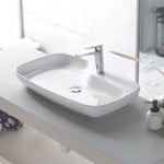 CeraStyle 074400-U Rectangular White Ceramic Vessel Sink