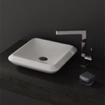CeraStyle 075300-U Square White Ceramic Vessel Sink
