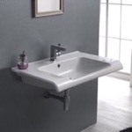 CeraStyle 090700-U Rectangle White Ceramic Wall Mounted or Drop In Sink