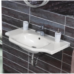 CeraStyle 081000-U Rectangular White Ceramic Wall Mounted or Drop In Sink