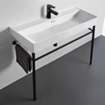 CeraStyle 037500-U-CON-BLK Modern Console Sink, 40 Inch