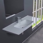 CeraStyle 042500-U Rectangular White Ceramic Wall Mounted Sink