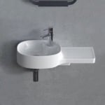 CeraStyle 043700-U Narrow Ceramic Wall Mounted Sink With Counter Space