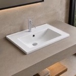 CeraStyle 047200-U/D Drop In Sink - 22 Inch, Rectangular, Modern, Ceramic