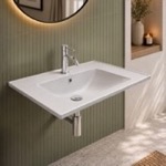 CeraStyle 047500-U Wall Mount Sink - ADA, 32 Inch, Rectangular, Modern, Ceramic