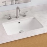 CeraStyle 070400-U Undermount Bathroom Sink, White Ceramic