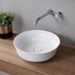 CeraStyle 079300-U Vessel Sink, Round, White Ceramic