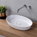 CeraStyle 079500-U Vessel Sink, Oval, White Ceramic