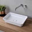 CeraStyle 079700-U Vessel Sink, Rectangular, White Ceramic