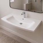 CeraStyle 090100-U Wall Mount Sink - ADA, 35 Inch, Rectangular, Modern, Ceramic