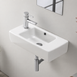 CeraStyle 001600-U Small Rectangular Ceramic Wall Mounted or Drop In Bathroom Sink