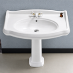 CeraStyle 030400-PED Classic-Style White Ceramic Pedestal Sink