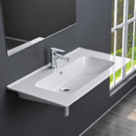 CeraStyle 042000-U Wall Mount Sink - ADA, 24 Inch, Rectangular, Modern, Ceramic