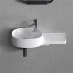 CeraStyle 043700-U Wall Mount Sink - Small, 26 Inch, Modern, With Counter Space, Ceramic