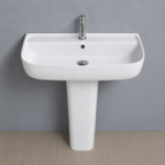 CeraStyle 078700U-PED Rectangular White Ceramic Pedestal Sink