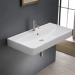 CeraStyle 078800-U Rectangle White Ceramic Wall Mounted or Drop In Sink