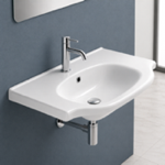 CeraStyle 081000-U Wall Mount Sink - ADA, 26 Inch, Classic, With Counter Space, Ceramic