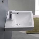 CeraStyle 068000-U Rectangle White Ceramic Wall Mounted or Drop In Sink