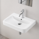CeraStyle 035300-U Rectangular White Ceramic Wall Mounted or Drop In Sink