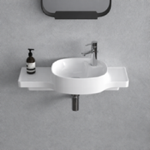 CeraStyle 043800-U Narrow Ceramic Wall Mounted Sink With Counter Space