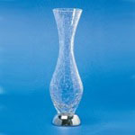 Windisch 61675D Tall Crackled Crystal Glass Bathroom Vase