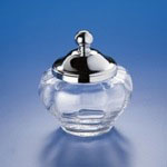 Windisch 88115D Rounded Clear Crystal Glass Cotton Ball Jar